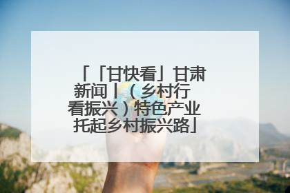 「甘快看」甘肃新闻丨（乡村行 看振兴）特色产业托起乡村振兴路