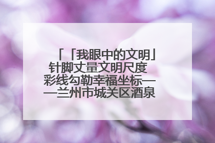 「我眼中的文明」针脚丈量文明尺度 彩线勾勒幸福坐标——兰州市城关区酒泉路街道办事处