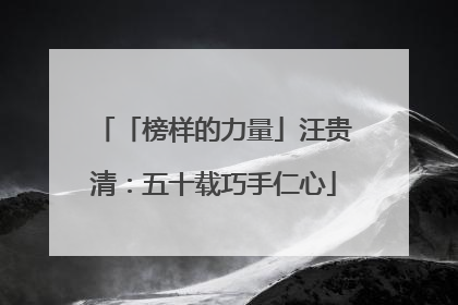 「榜样的力量」汪贵清：五十载巧手仁心