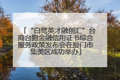 “白鹭英才融创汇”台商台胞金融信用证书综合服务政策发布会在厦门市集美区成功举办