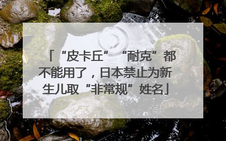 “皮卡丘”“耐克”都不能用了，日本禁止为新生儿取“非常规”姓名