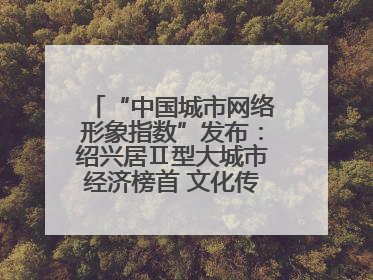 “中国城市网络形象指数”发布：绍兴居Ⅱ型大城市经济榜首 文化传播独具特色