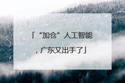 “加仓”人工智能，广东又出手了