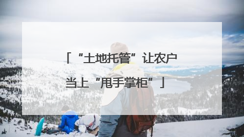 “土地托管”让农户当上“甩手掌柜”