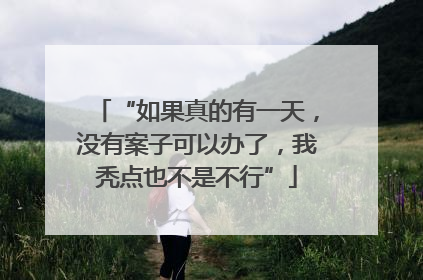 “如果真的有一天，没有案子可以办了，我秃点也不是不行”