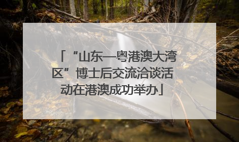 “山东—粤港澳大湾区”博士后交流洽谈活动在港澳成功举办