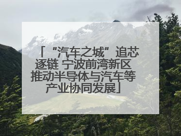 “汽车之城”追芯逐链 宁波前湾新区推动半导体与汽车等产业协同发展
