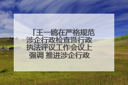 王一鸥在严格规范涉企行政检查暨行政执法评议工作会议上强调 推进涉企行政检查质效大幅提升