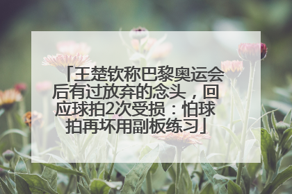 王楚钦称巴黎奥运会后有过放弃的念头，回应球拍2次受损：怕球拍再坏用副板练习