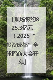 现场签约825.3亿元！2025“投资成都”全球招商大会开幕