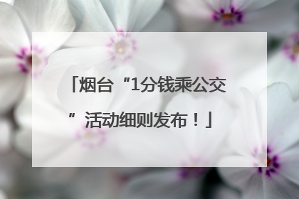 烟台“1分钱乘公交”活动细则发布！