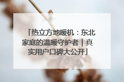 热立方地暖机：东北家庭的温暖守护者｜真实用户口碑大公开