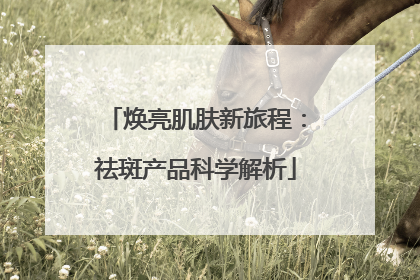 焕亮肌肤新旅程：祛斑产品科学解析