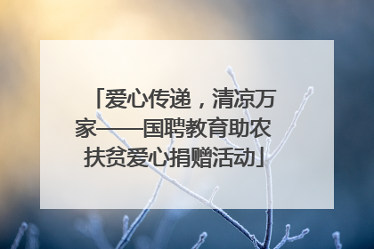 爱心传递，清凉万家——国聘教育助农扶贫爱心捐赠活动