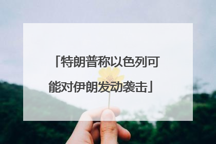 特朗普称以色列可能对伊朗发动袭击