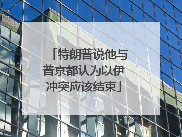 特朗普说他与普京都认为以伊冲突应该结束