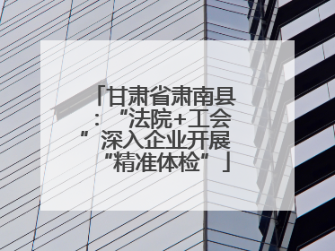 甘肃省肃南县：“法院+工会”深入企业开展“精准体检”
