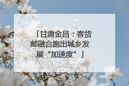 甘肃金昌：客货邮融合跑出城乡发展“加速度”