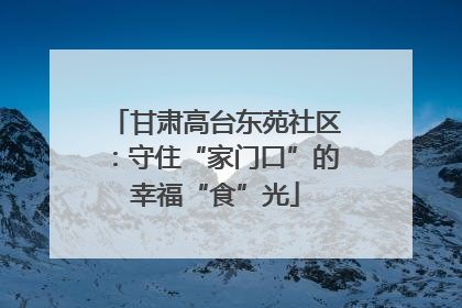 甘肃高台东苑社区：守住“家门口”的幸福“食”光