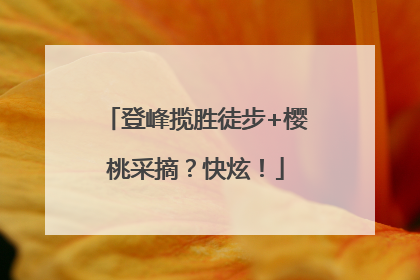 登峰揽胜徒步+樱桃采摘？快炫！