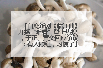 白鹿新剧《临江仙》开播“难看”登上热搜，于正、黄奕回应争议：有人眼红，习惯了