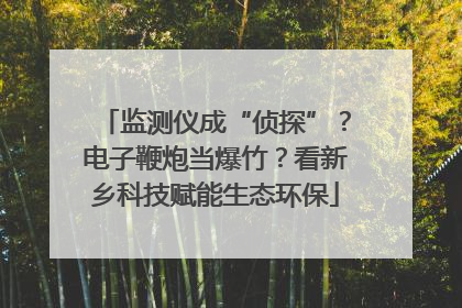 监测仪成“侦探”？电子鞭炮当爆竹？看新乡科技赋能生态环保