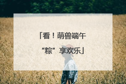 看！萌兽端午“粽”享欢乐