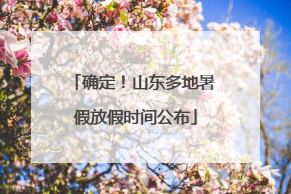 确定！山东多地暑假放假时间公布