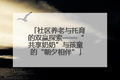 社区养老与托育的双赢探索——“共享奶奶”与孩童的“朝夕相伴”