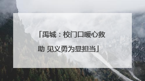 禹城：校门口暖心救助 见义勇为显担当