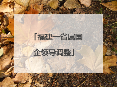 福建一省属国企领导调整