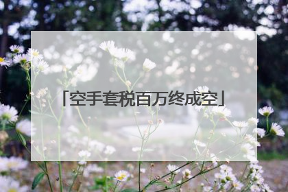 空手套税百万终成空