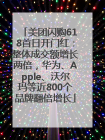 美团闪购618首日开门红：整体成交额增长两倍，华为、Apple、沃尔玛等近800个品牌翻倍增长