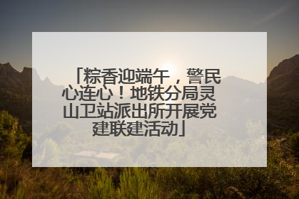 粽香迎端午，警民心连心！地铁分局灵山卫站派出所开展党建联建活动