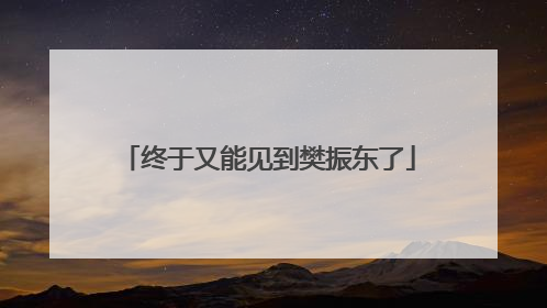 终于又能见到樊振东了