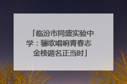 临汾市同盛实验中学：骊歌唱响青春志 金榜题名正当时