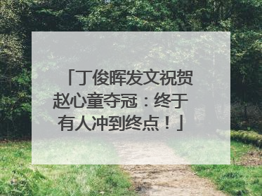 丁俊晖发文祝贺赵心童夺冠：终于有人冲到终点！