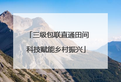 三级包联直通田间 科技赋能乡村振兴
