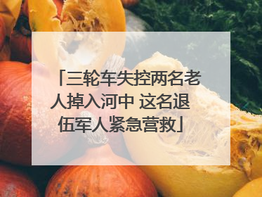 三轮车失控两名老人掉入河中 这名退伍军人紧急营救