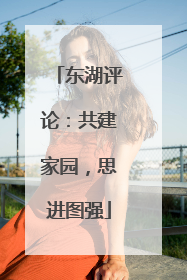 东湖评论：共建家园，思进图强