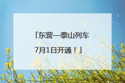 东营—泰山列车7月1日开通！