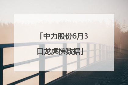中力股份6月3日龙虎榜数据