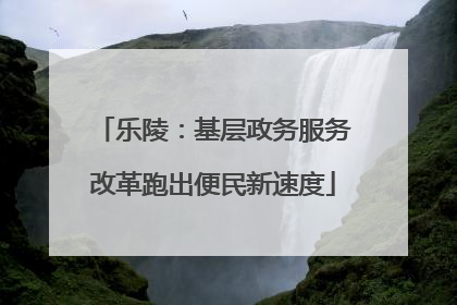 乐陵：基层政务服务改革跑出便民新速度