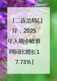 二连浩特口岸：2025年入境中欧班列同比增长17.73%