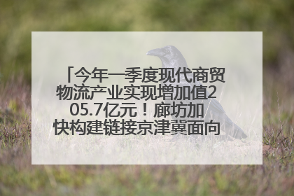 今年一季度现代商贸物流产业实现增加值205.7亿元！廊坊加快构建链接京津冀面向全世界的物流通道