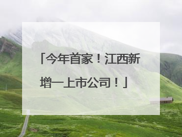 今年首家！江西新增一上市公司！
