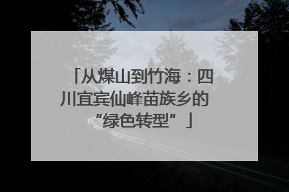 从煤山到竹海：四川宜宾仙峰苗族乡的“绿色转型”