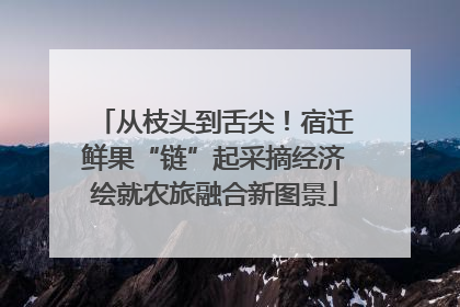 从枝头到舌尖！宿迁鲜果“链”起采摘经济绘就农旅融合新图景