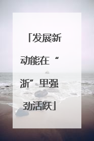 发展新动能在“浙”里强劲活跃