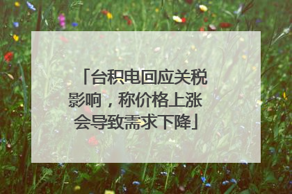 台积电回应关税影响，称价格上涨会导致需求下降